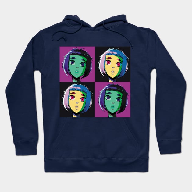 Pop Art Girl Hoodie by annearrt